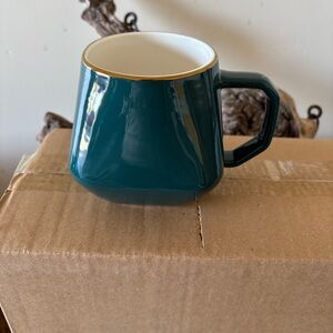 Elegant Teal Mug with Gold Rim